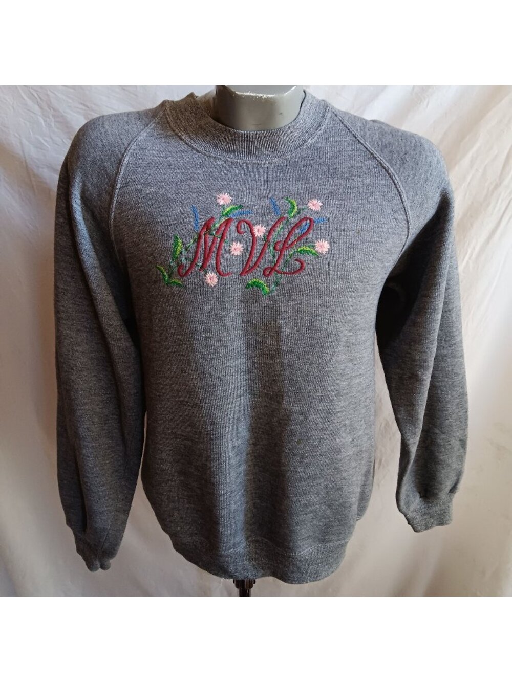 Triblend Rayon Vintage Men's Medium Sweatshirt Jerzees 80s Embroidered Russell